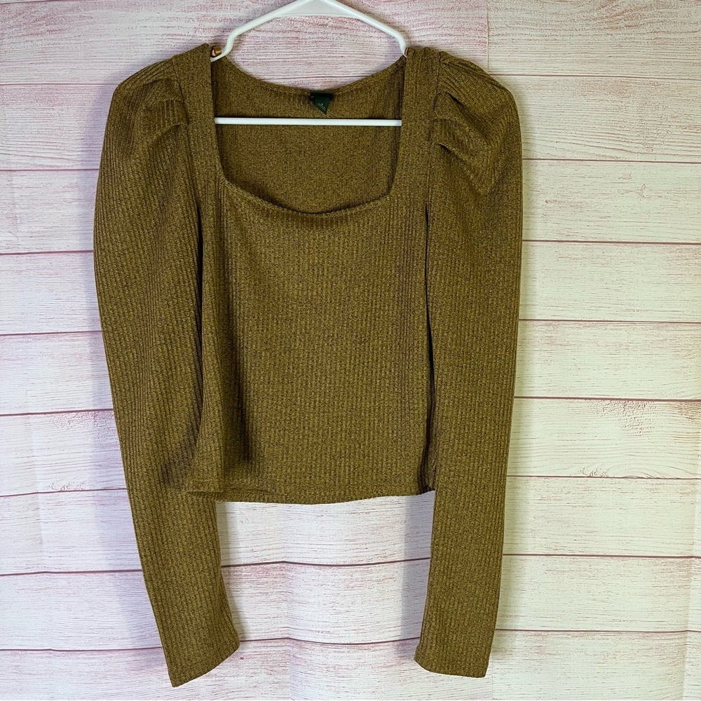 Wild Fable Puff Long Sleeve Crop Top Size Small